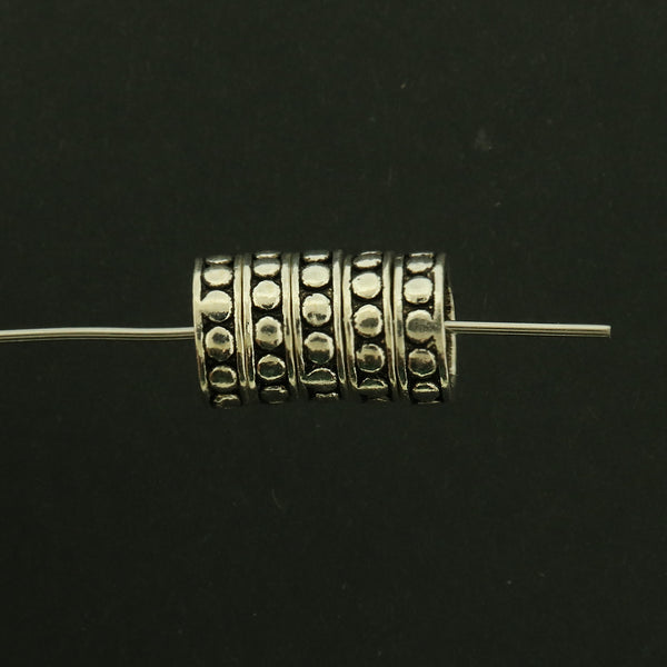 Flat Round Sterling Silver Spacer Bead - 9mm - Antique Silver Tone - 1 Bead - ST266