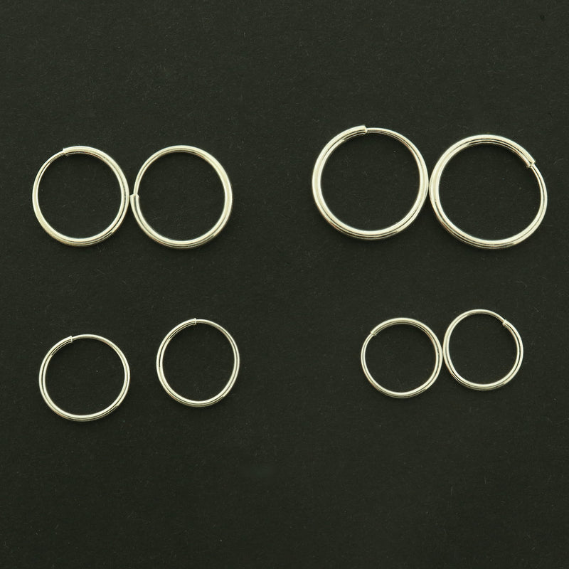 Sterling Silver Earring Hoop Wires - 2 Pieces 1 Pair - Choose Your Size