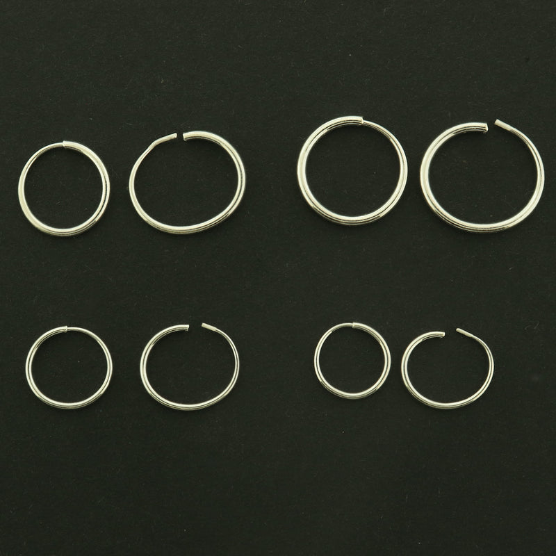 Sterling Silver Earring Hoop Wires - 2 Pieces 1 Pair - Choose Your Size