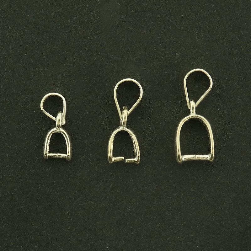 Sterling Silver Ice Pick Pinch Bails - Choose Your Size!