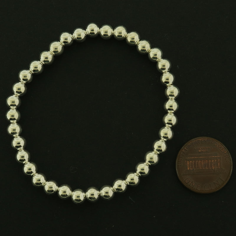 Sterling Silver Beaded Bracelet - Super Shiny - Choose Your Size!