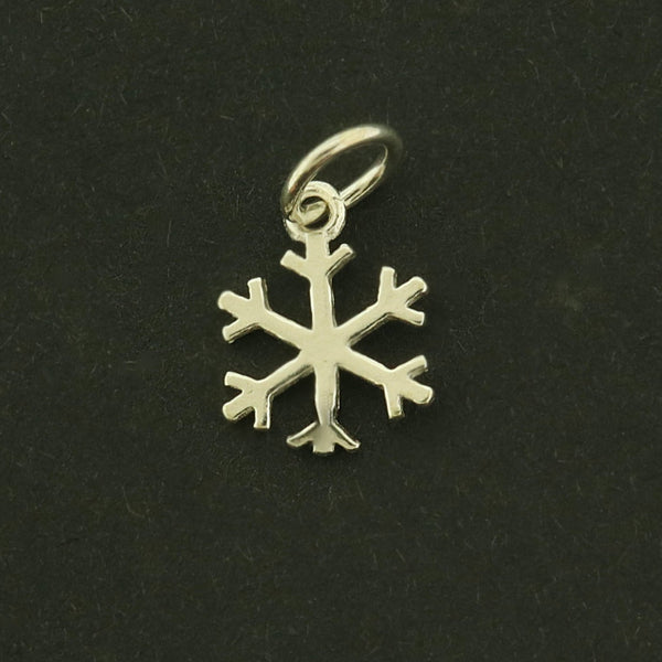 Snowflake Sterling Silver Charm - 2 Sided - ST087