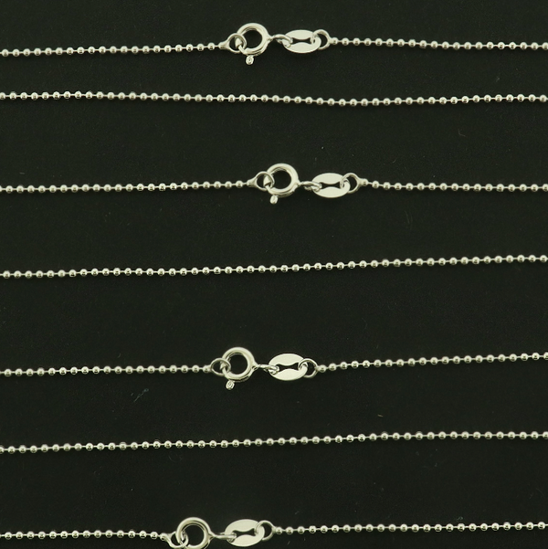 Sterling Silver Ball Chain Necklace - 1.2mm Thick - Choose Your Size!