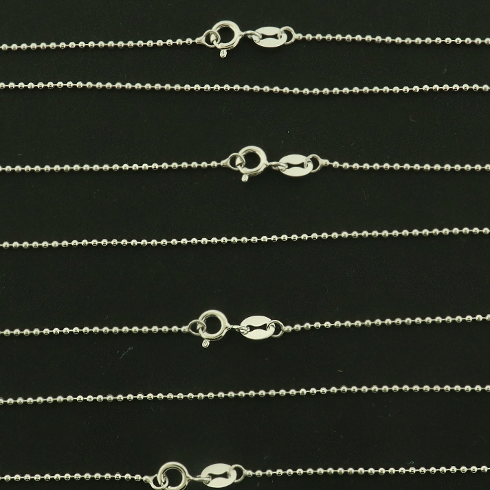 Sterling Silver Ball Chain Necklace - 1.2mm Thick - Choose Your Size!