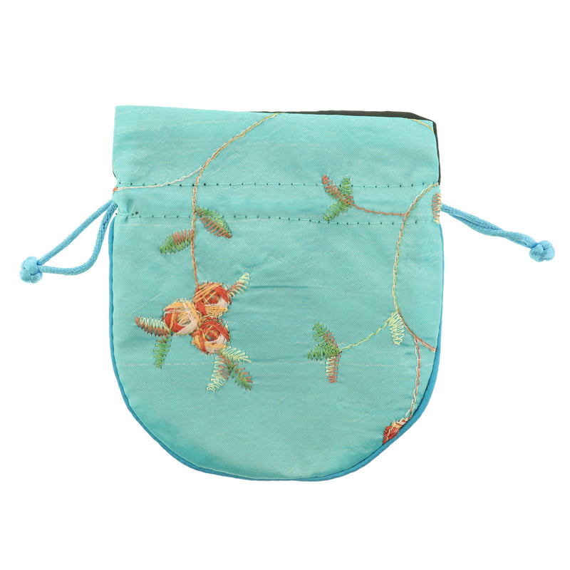 Drawstring Bag 14cm x 12cm Floral Jewelry Pouch - Choose Your Color