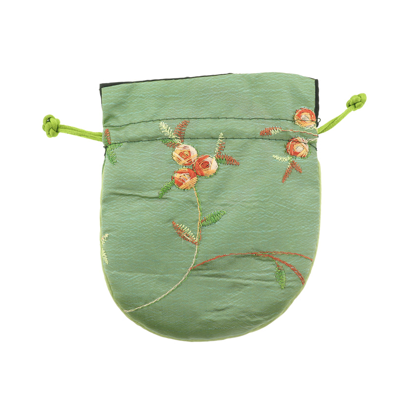 Drawstring Bag 14cm x 12cm Floral Jewelry Pouch - Choose Your Color