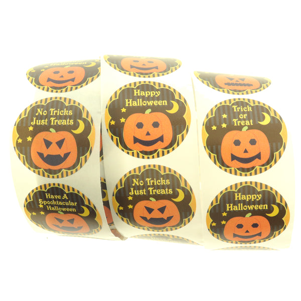 100 Assorted Halloween Self-Adhesive Paper Gift Tags - Funny Sayings - TL029