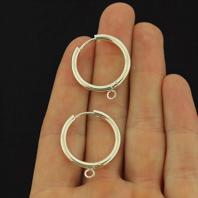 Stainless Steel Earrings - Hinged Clicker Segment Hoops - 25mm or 29mm - 2 Pieces 1 Pair - Choose Your Size