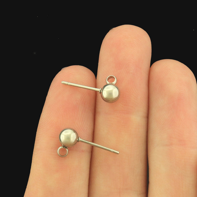 Stainless Steel Earrings - Stud Bases - 16mm x 8mm - 4 Pairs - Z127