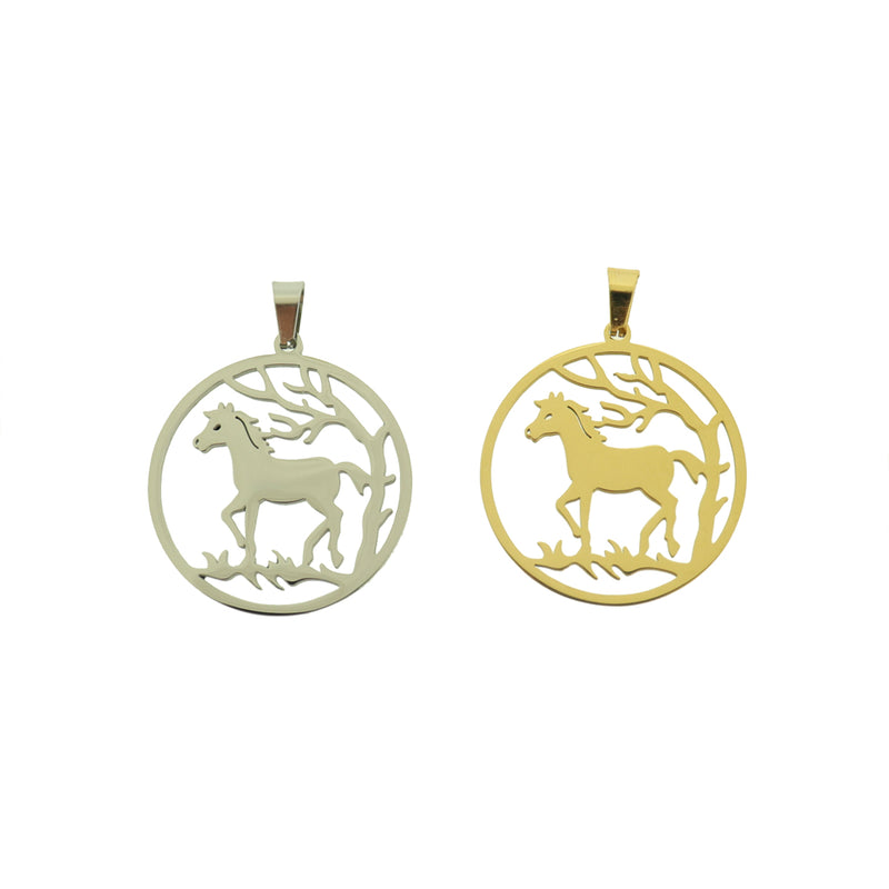 Horse Pendant Stainless Steel Charms - Choose Your Tone