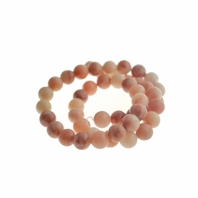 Perles rondes en aventurine naturelle 8 mm - Tons de terre - 1 support 48 perles - BD1727