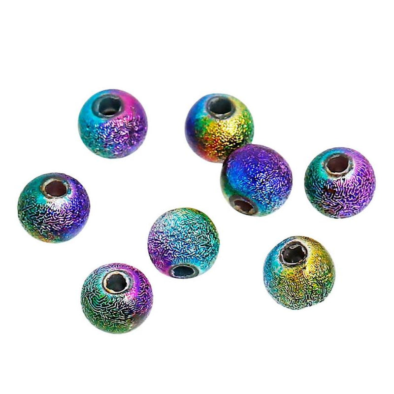 50 Round Acrylic Stardust Beads - Shades of Peacock Feathers - Choose Your Size!