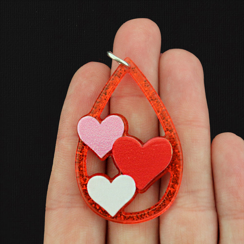 Heart Pendant Drop Resin Charm - K702