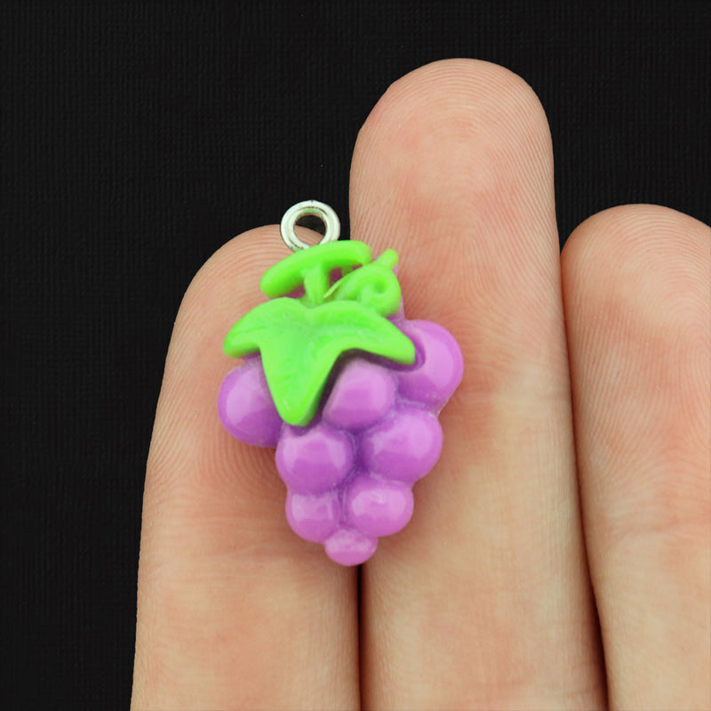 4 Grape Bunch Resin Charms - K263