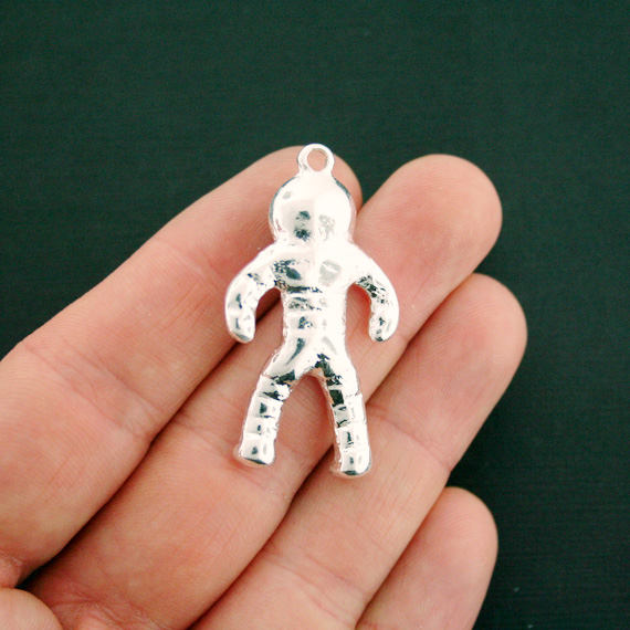 Astronaut Charm Antique Silver Tone and Enamel 3D - LSC6825