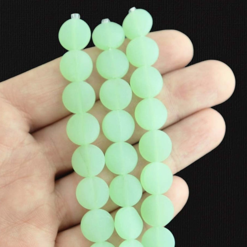 Coin Cultured Sea Glass Beads 12mm - 1 Strand 8 Beads - Choose Your Color!