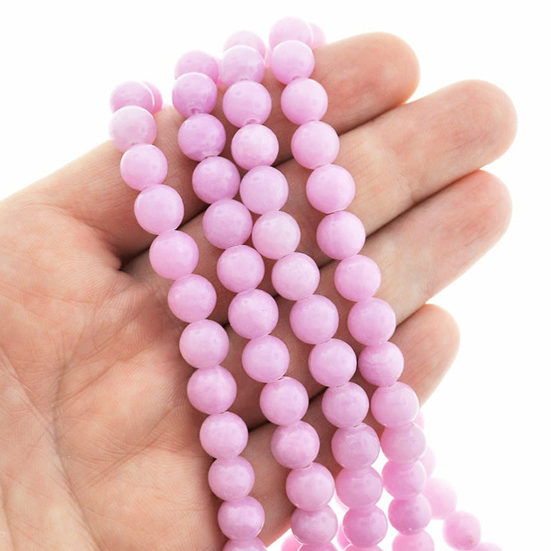 Round Natural Jade Beads - 8mm - 1 Strand 50 Beads - Choose Your Color!