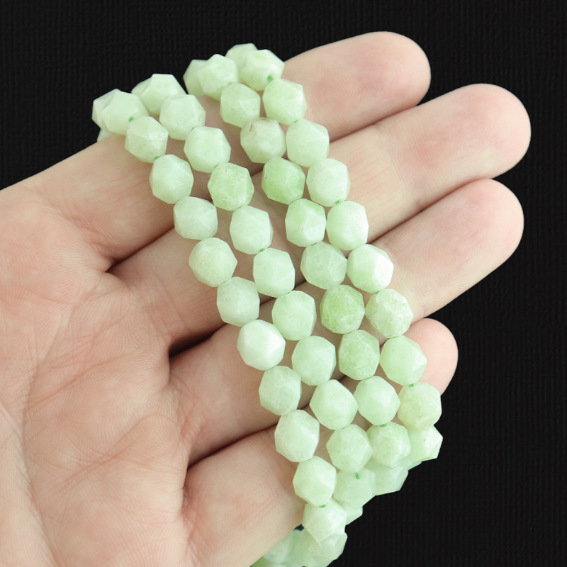 Star Cut Natural Jade Beads - 8mm - 1 Strand 47 Beads - Choose Your Color!