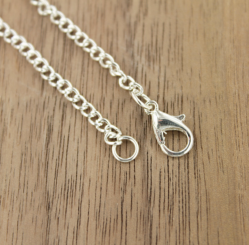 Silver Tone Curb Chain Necklaces - 3mm - Choose Your Length & Quantity!