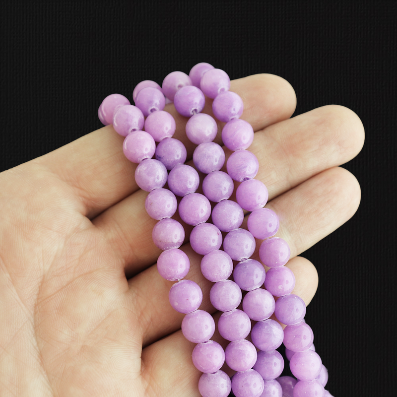 Round Natural Jade Beads - 8mm - 1 Strand 50 Beads - Choose Your Color!