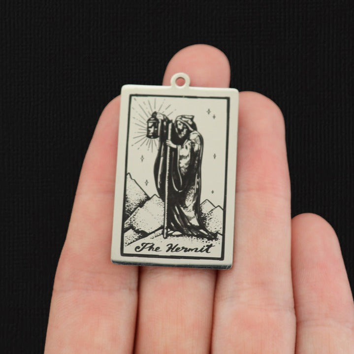 The Hermit Tarot Card Titanium Steel Charm - SSP631