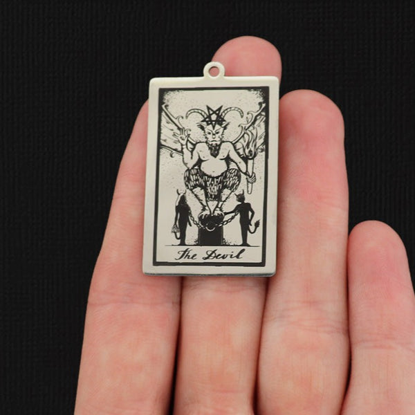 The Devil Tarot Card Titanium Steel Charm - SSP628