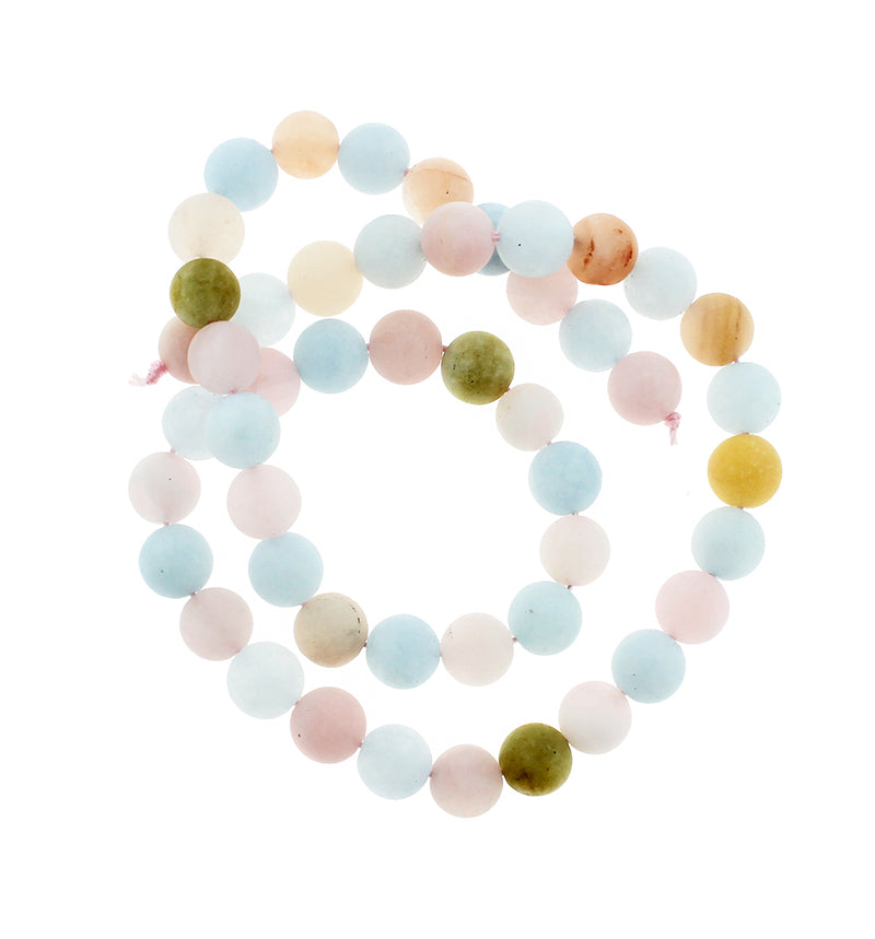 Perles Rondes de Morganite Naturelle 6mm - Pastels Givrés - 20 Perles - BD791