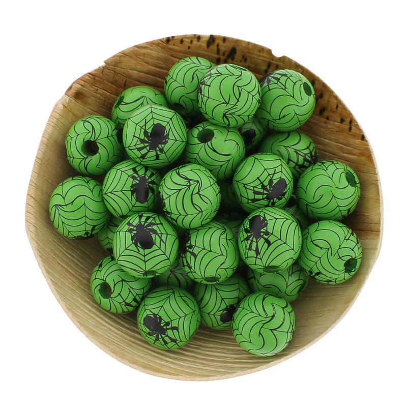 10 Spider Web Wooden Beads - 16mm - Choose Your Color!