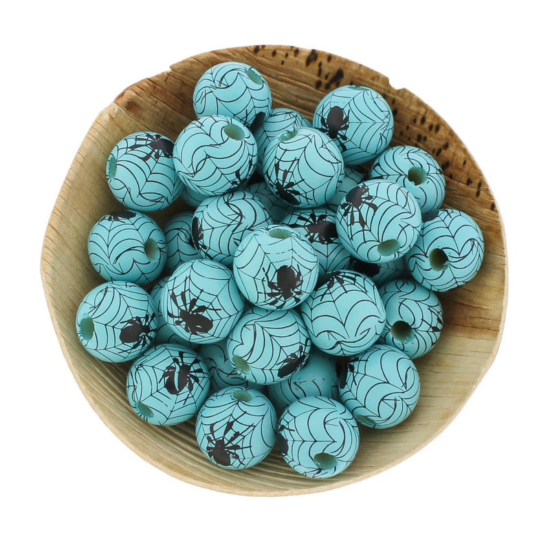 10 Spider Web Wooden Beads - 16mm - Choose Your Color!