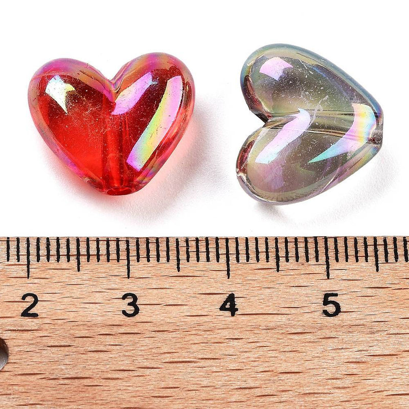 20 Assorted Heart Acrylic Charms 3D - K714