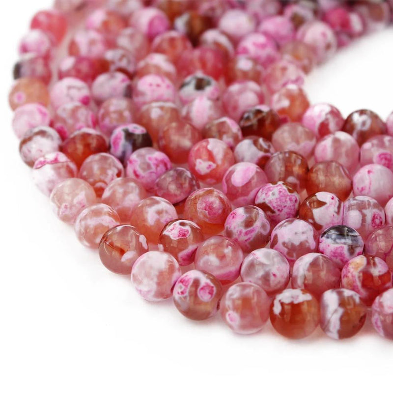 Faceted Natural Fire Agate Beads - 8mm - 1 Strand 46 Beads - Choose Your Color!