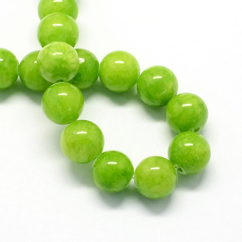 Round Natural Jade Beads - 8mm - 1 Strand 50 Beads - Choose Your Color!