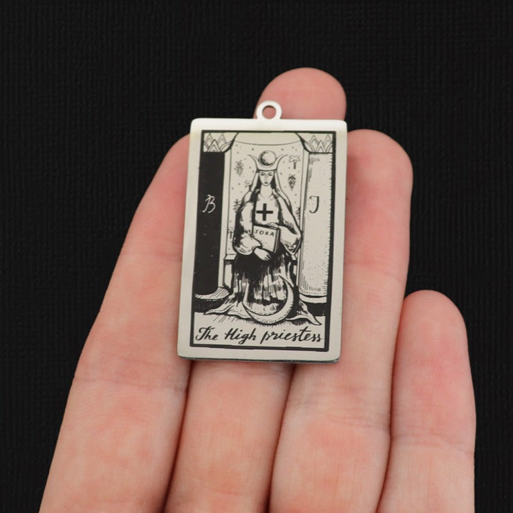 The High Priestess Tarot Card Titanium Steel Charm - SSP633