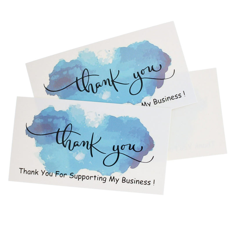 50 Thank You Business Cards - "Thank You for Supporting My Business" - Choose Your Color!