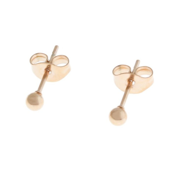 Boucles d'oreilles en acier inoxydable doré - clous à billes - 11 mm x 3 mm - 2 pièces 1 paire - ER212