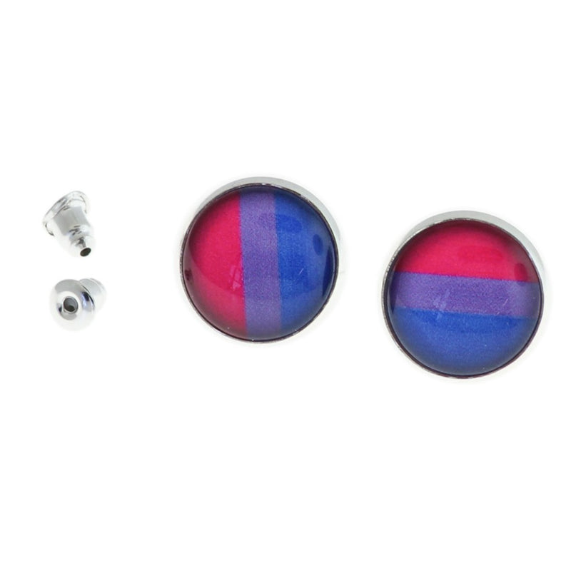 Stainless Steel Earrings - Pride Studs - 15mm - 1 Pair - Choose Your Pattern!