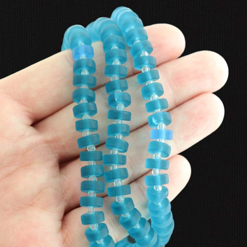 Heishi Cultured Sea Glass Beads 9mm x 6mm - 1 Strand 35 Beads - Choose Your Color!