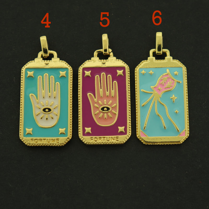 18k Gold Tarot Card Charm - 19 Different Designs - 18k Gold Plated - Choose Your Design