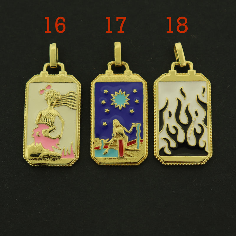 18k Gold Tarot Card Charm - 19 Different Designs - 18k Gold Plated - Choose Your Design