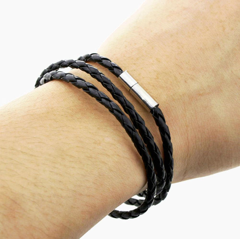 Bracelet Wrap Simili Cuir Marron 23.2" - 4mm - 1 Bracelet - N717