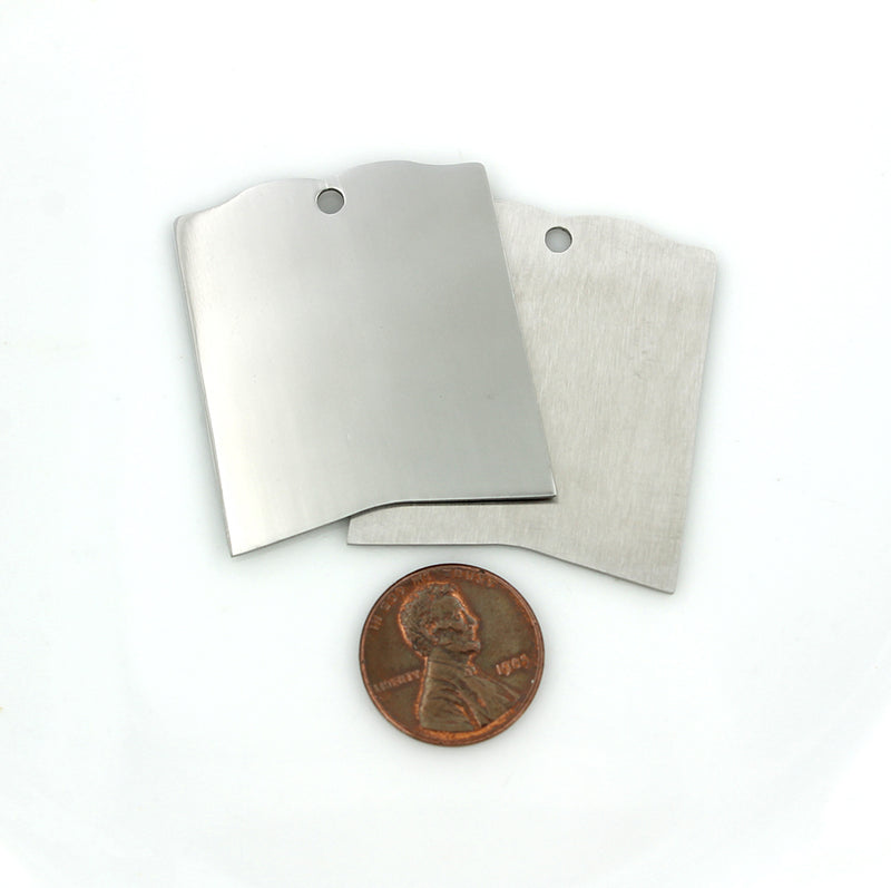 Book Stamping Blank - Stainless Steel - 40mm x 35mm - 1 Tag - MT276