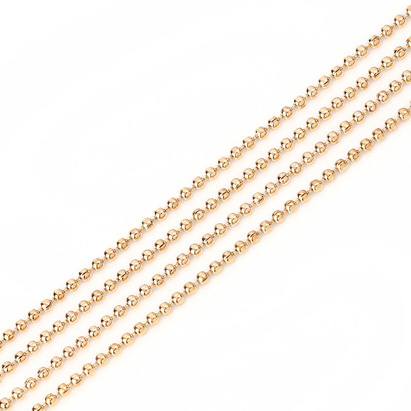 BULK Gold Tone Ball Chain 32Ft - 1.2mm -  FD643