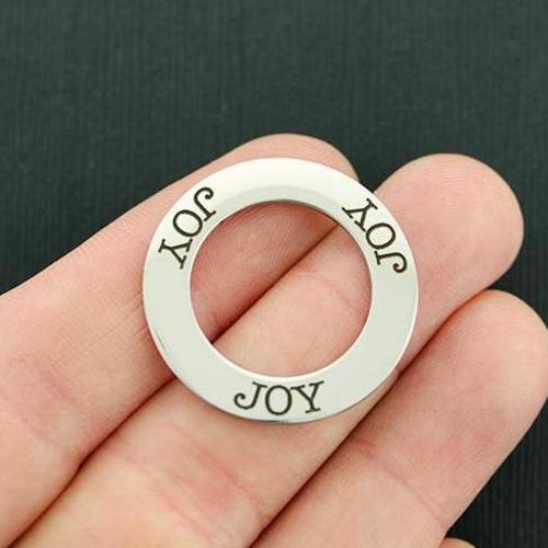 Charms de cercle d'affirmation en acier inoxydable Joy - BFS021-1012