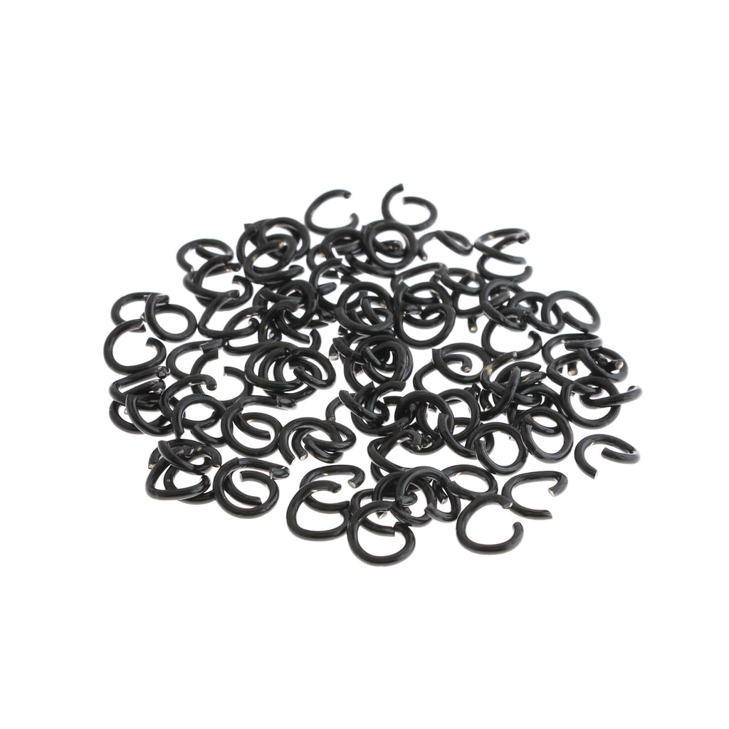 Jump Rings | Black | 7mm x 18 gauge | approx. 80 pieces