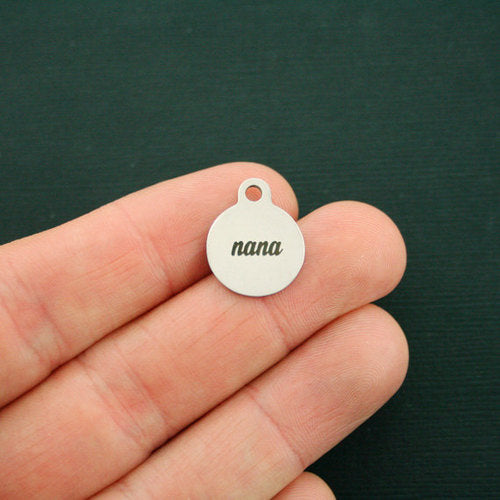 Nana Petites Breloques Rondes en Acier Inoxydable - BFS002-1665