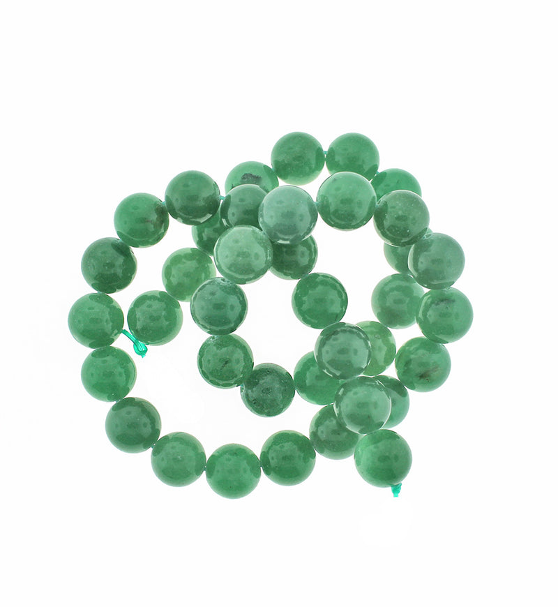 Perles rondes en aventurine naturelle 4 mm - 12 mm - Vert d'eau - 1 brin complet de 15,5" - BD1834