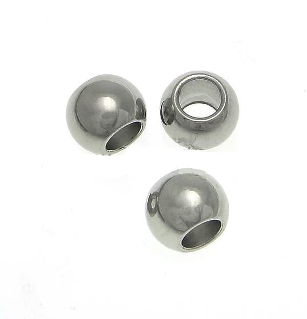 Round Spacer Beads 6mm x 6mm - Silver Tone - 35 Beads - FD099