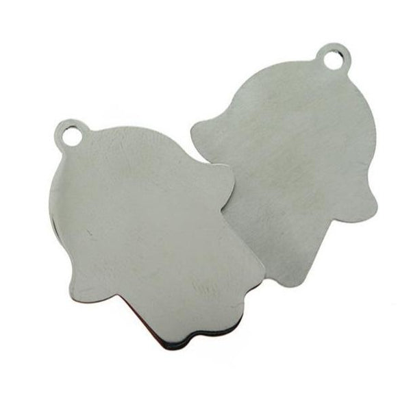 SALE Hamsa Hand Stamping Blanks - Stainless Steel - 30mm x 39mm - 1 Tag - MT277