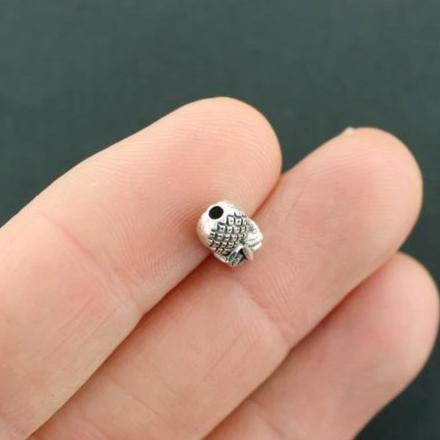 Pineapple Spacer Beads 10mm x 6mm - Silver Tone - 20 Beads - SC7992