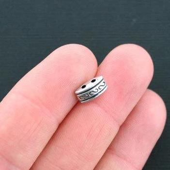 Tube Spacer Beads 4mm x 10mm - Silver Tone - 20 Beads - SC4570